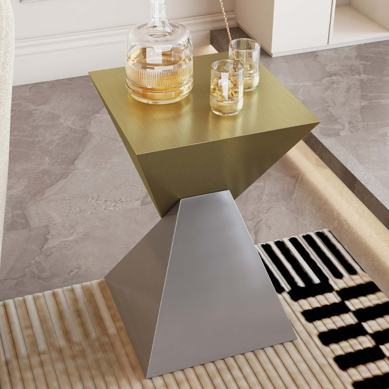 Table de bout moderne en acier inoxydable