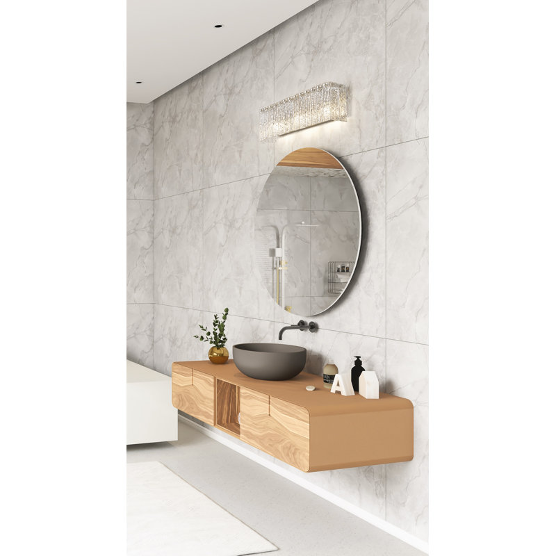 Meuble-lavabo 4 lumières Timeothy, Nickel brossé, Trois lumières