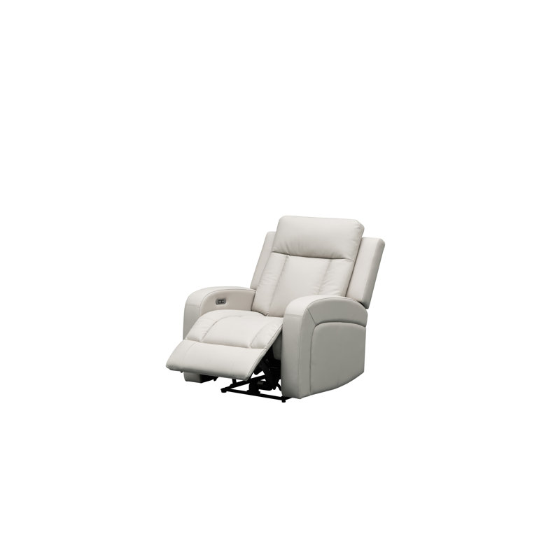 Fauteuil inclinable électrique en cuir fleur Kingston avec fonction d'inclinaison électrique à une touche, beige, Beige