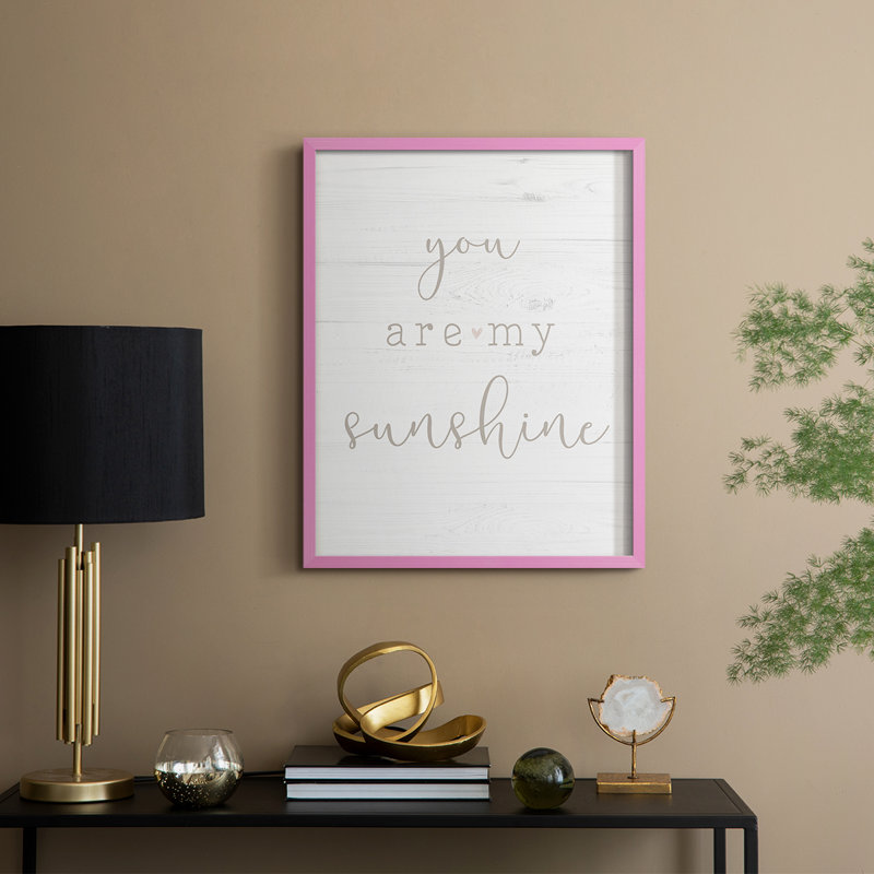 Reproduction encadrée soleil - bois massif, Rose, H 11 po x l 9 po