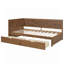 Charmant lit de jour en bois avec deux tiroirs et garde-corps rustique, idéal pour la décoration intérieure et une solution de rangement généreuse-54583510