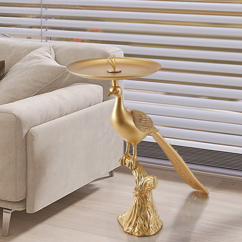 Table d'appoint Figurine Peacock Art Deco Gold