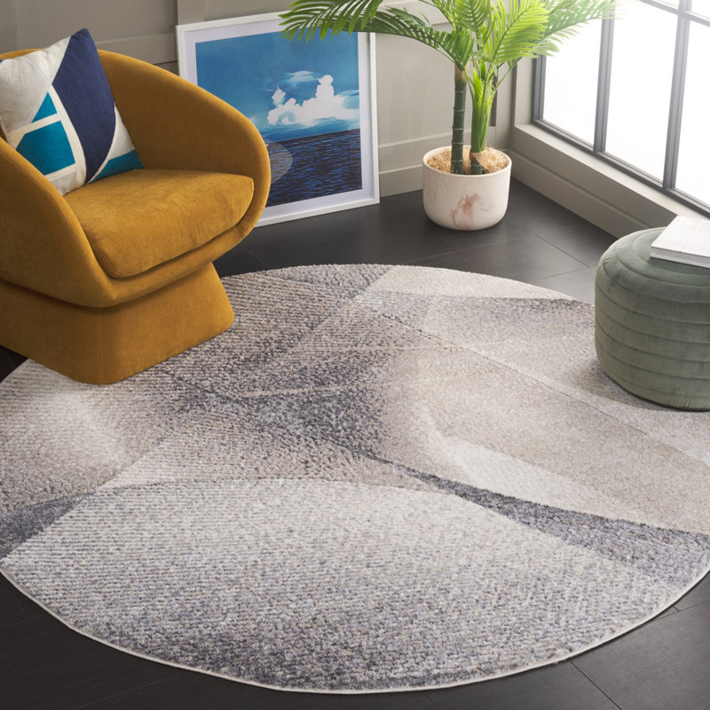 Hanka Performance Abstract Rug, Round 6'7"