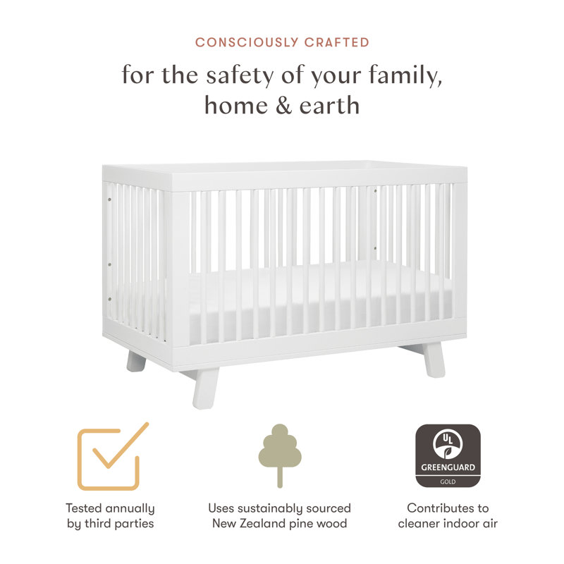 Hudson 3-in-1 Convertible Crib, White