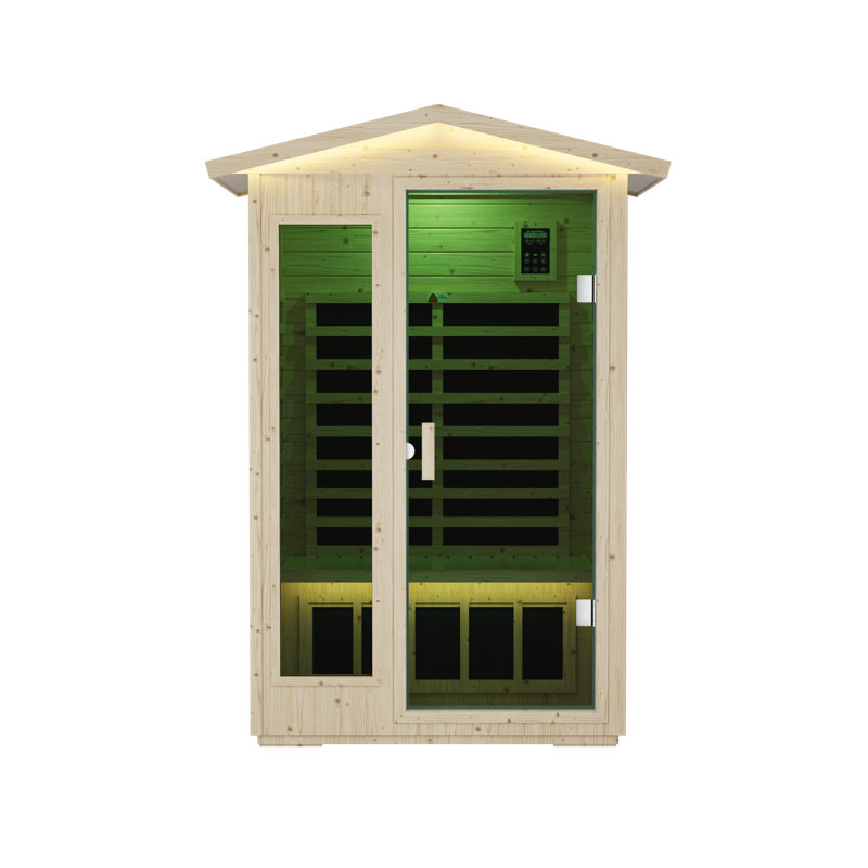 Sauna infrarouge lointain Nordhavn à 6 panneaux en épicéa de Norvège avec commande par application