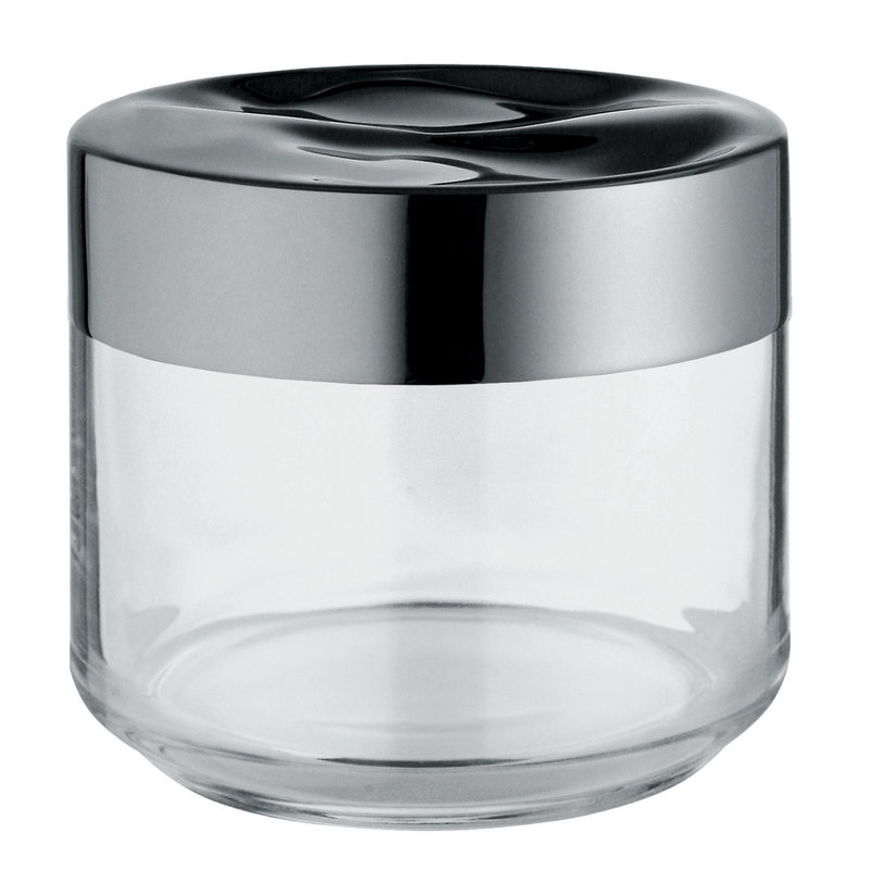 Small Clear Glass Jar with Stainless Steel Lid