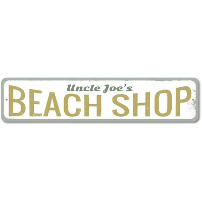 Beach Shop Aluminum Sign