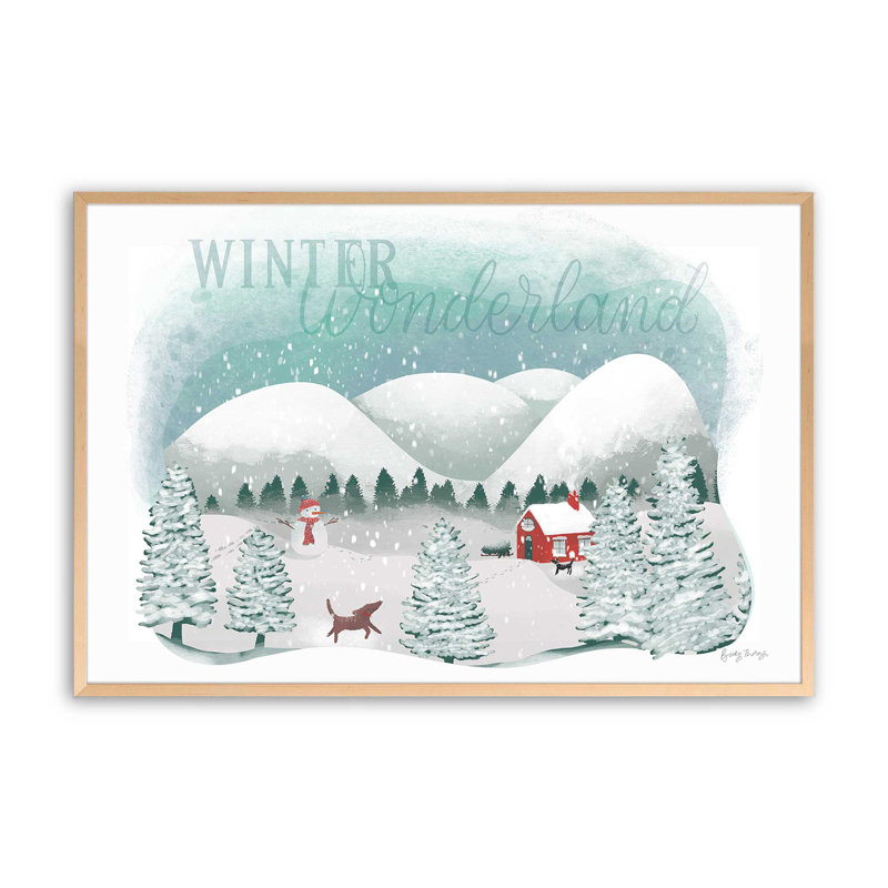 Rustic Winter Wonderland, reproduction encadrée, H 17 po x l 21 po x P 1,25 po, Érable brut encadré