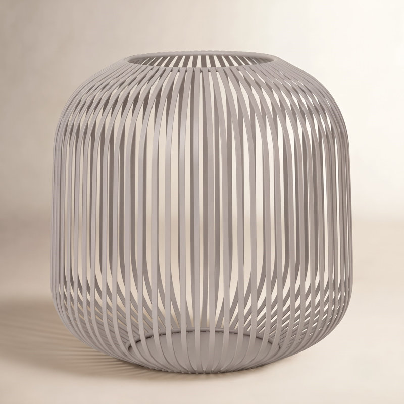 LITO Metal Tabletop Lantern, 10.6" H x 10.8" W x 10.8" D, Mourning Dove