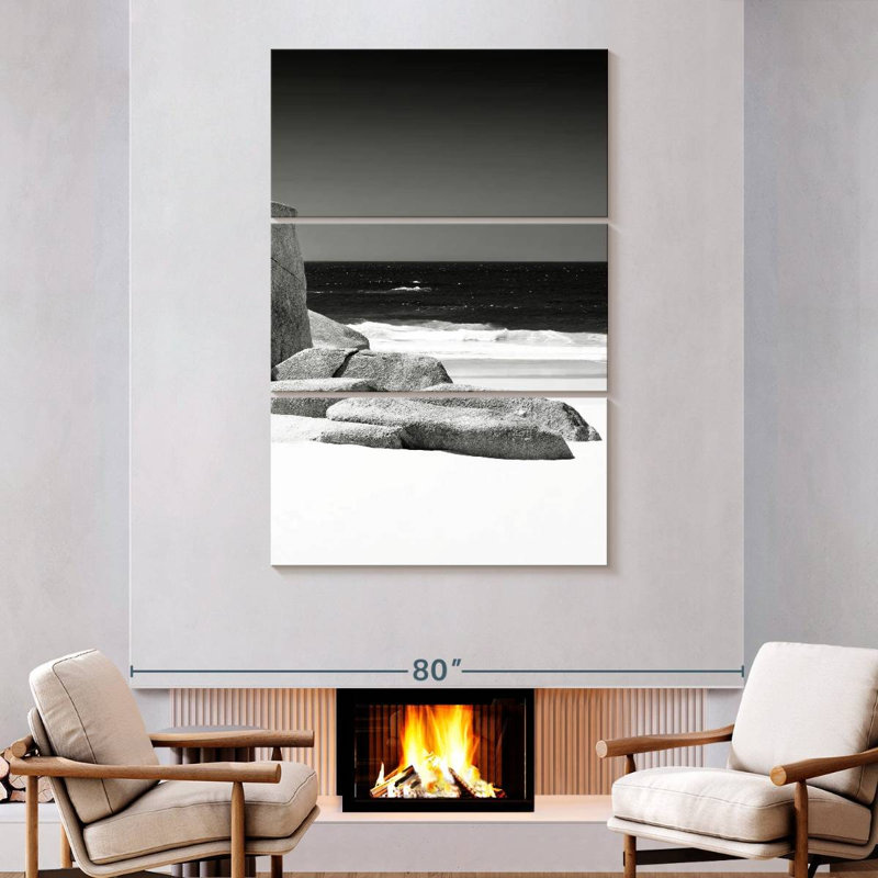 Nicci Tranquil White Sand Beach I, 74" H x 48" W