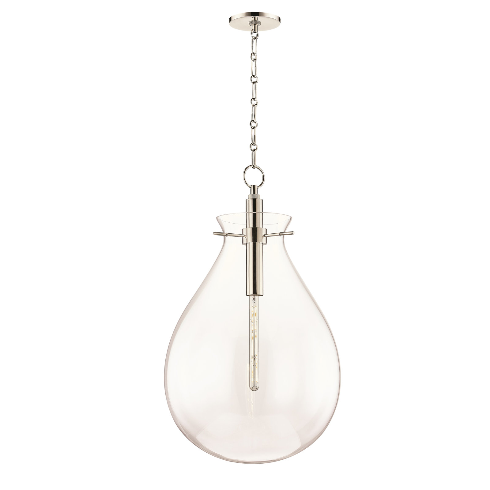 Ivy Pendant by Becki Owens, Polished Nickel, 30.5" H x 18" W x 18" D