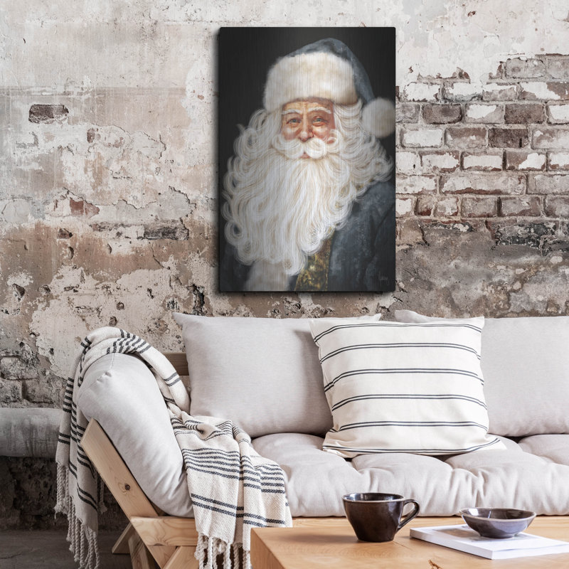  «Blue Santa» par Ashley Bradley, art mural en métal, 24 po x 36 po, H 36 po x l 24 po