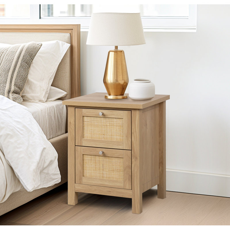 Ludden 48cm W Manufactured Wood Bedside Table, Brown