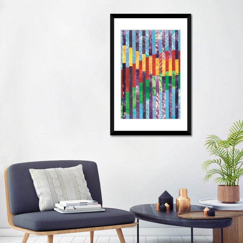 « quilted monoprints i », impression sur toile, H 32 po x l 24 po x P 1 po, Papier d'art encadré noir, Blanc