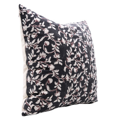 Block Print Throw Pillow Cover JALIBLKDCRectangular