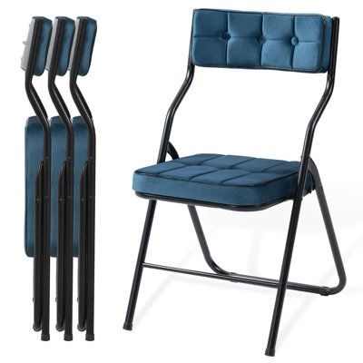 4-Pack Padded Folding Chairs – Portable Cushioned Dining Chairs for Guests