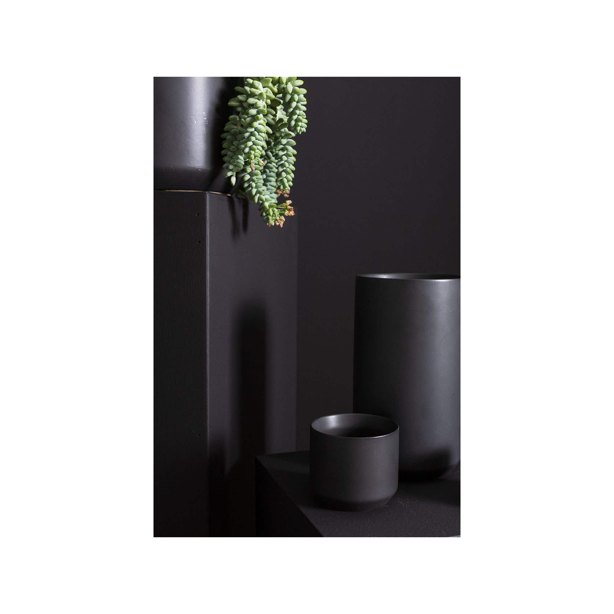 Parsons Handmade Ceramic Pot Planter, Black, 11.75" H x 12" W x 12" D