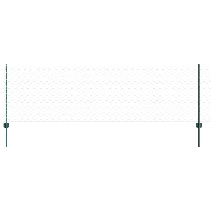 Fence with Post Segment Outdoor Barrier Garden Terrace Divider Boundary, 80cm H x 1000cm W, Green