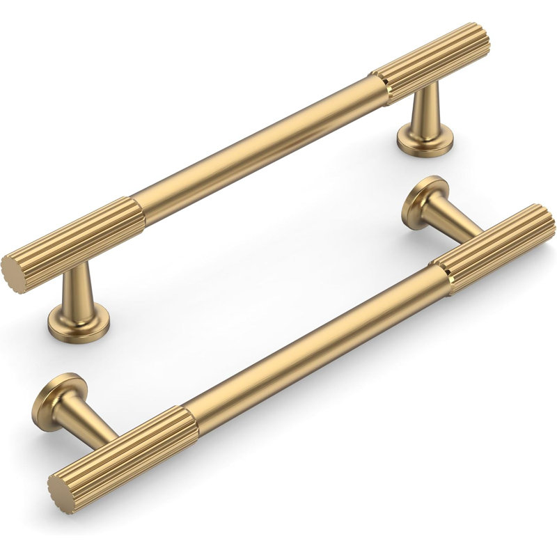 Paquet de 10 poignées d'armoire de 5 pouces (128 mm), poignées en alliage de zinc bronze champagne pour armoires de cuisine, tiroirs, armoires et placards