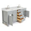 Aberdeenshire 72" Double Bathroom Vanity with Carrara White Marble Top-85363944