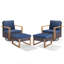 Ensemble de conversation d'extérieur 4 pièces avec chaises berçantes et repose-pieds en osier Twellwell-1807245346-1807245347