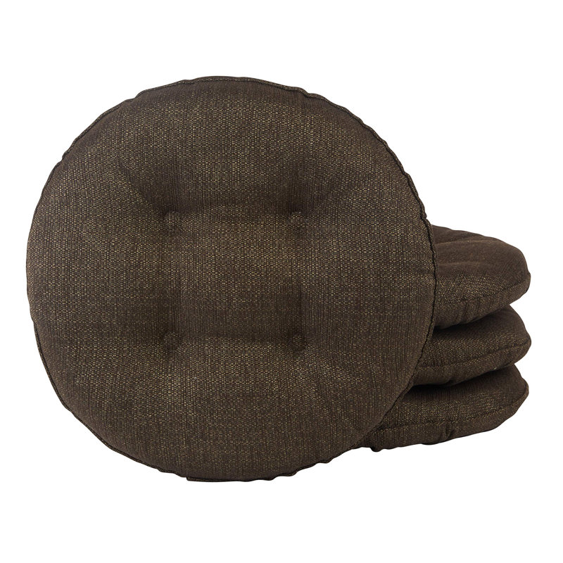 Non-Slip Solid Barstool Seat Cushion, 14-Inches Round, Chestnut