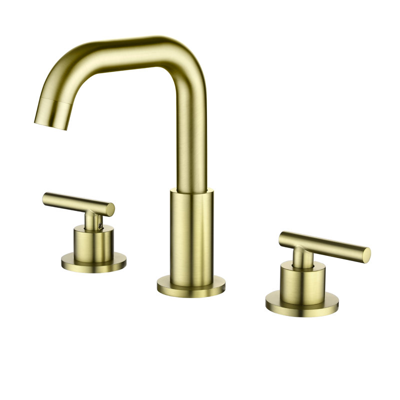 2-Handle Widespread Bathroom Faucet, Or brossé