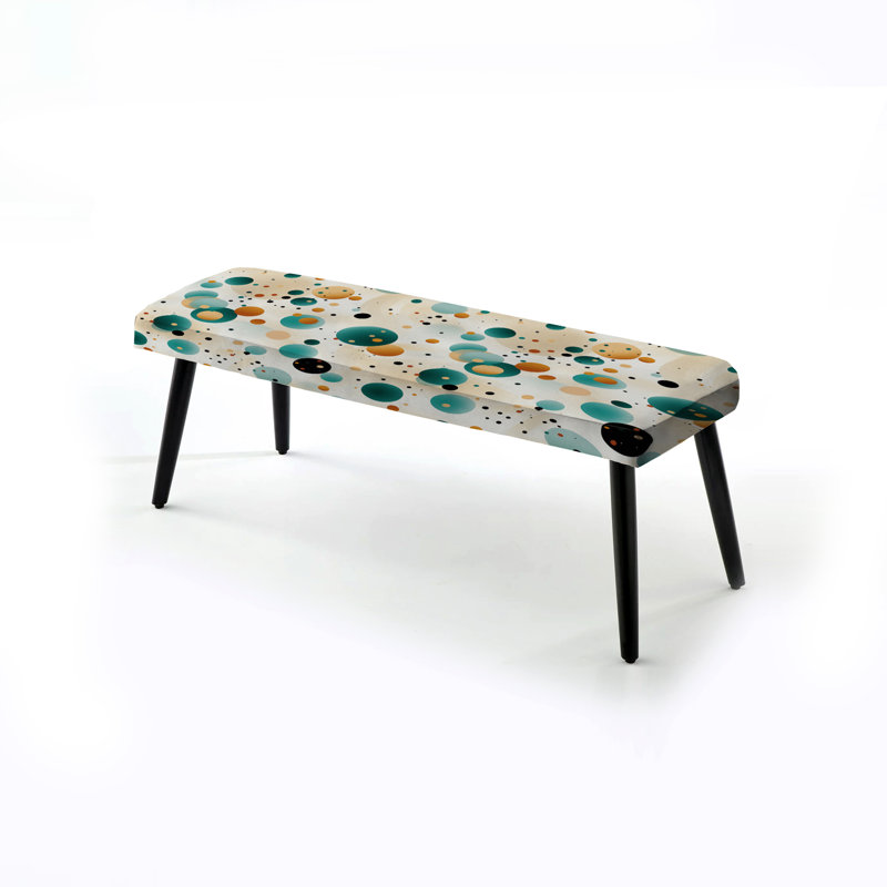 Bohemian Flair Polka Dots Pattern - Polka Dots Upholstered Black Bench