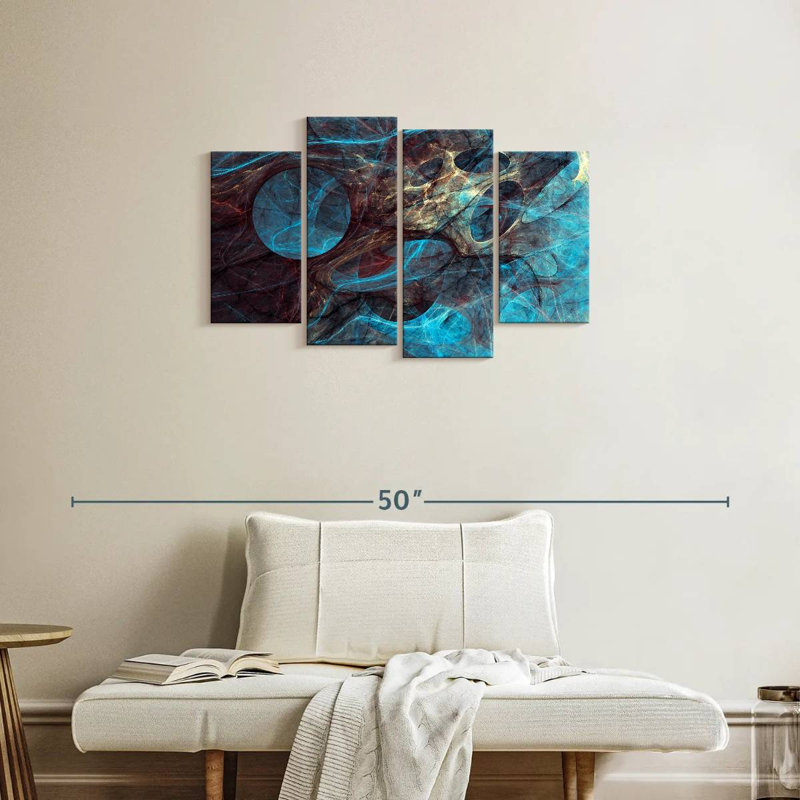 Avery Underwater Blue Abstract, 22" H x 36" W