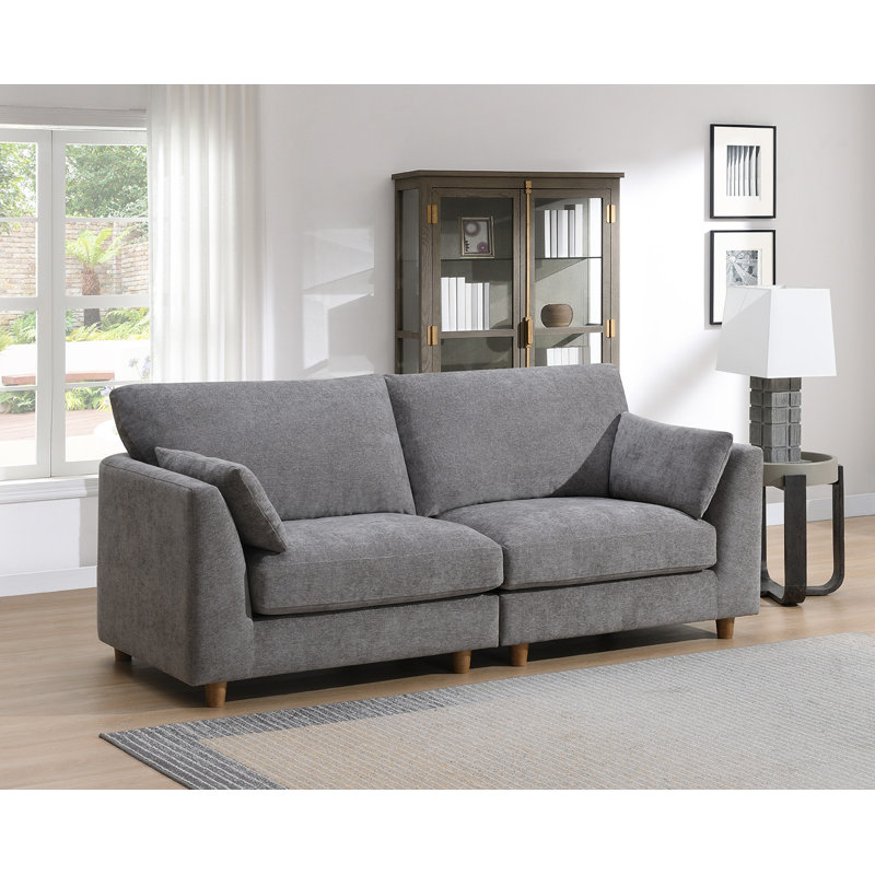 Anna Woven Fabric Upholstered Sofa, 3, Stone