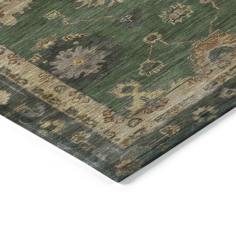 Tapis intérieur / extérieur lavable à la machine Xhevrie, Rectangulaire 8 pi x 10 pi