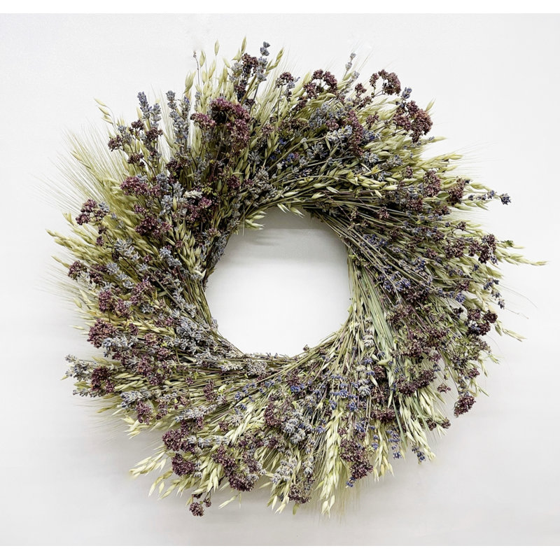 Dried Lavender and Avena 22" Spring Wreath