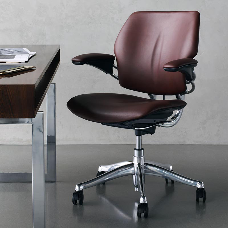 Freedom Task Chair, Pumpkin, Polished Aluminum/Graphite