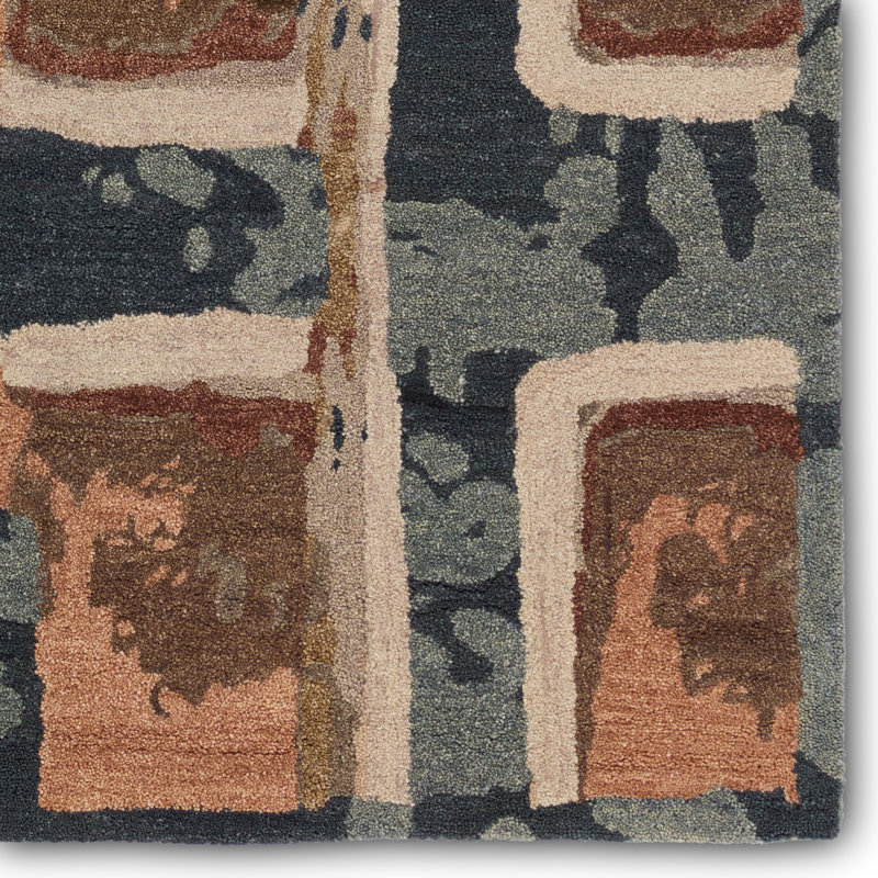Zoe Bios By Jaipur Living Balsa HNC04 Handmade Abstract Peach and Blue Area Rug (8'x10'), Rectangle 8' x 10'