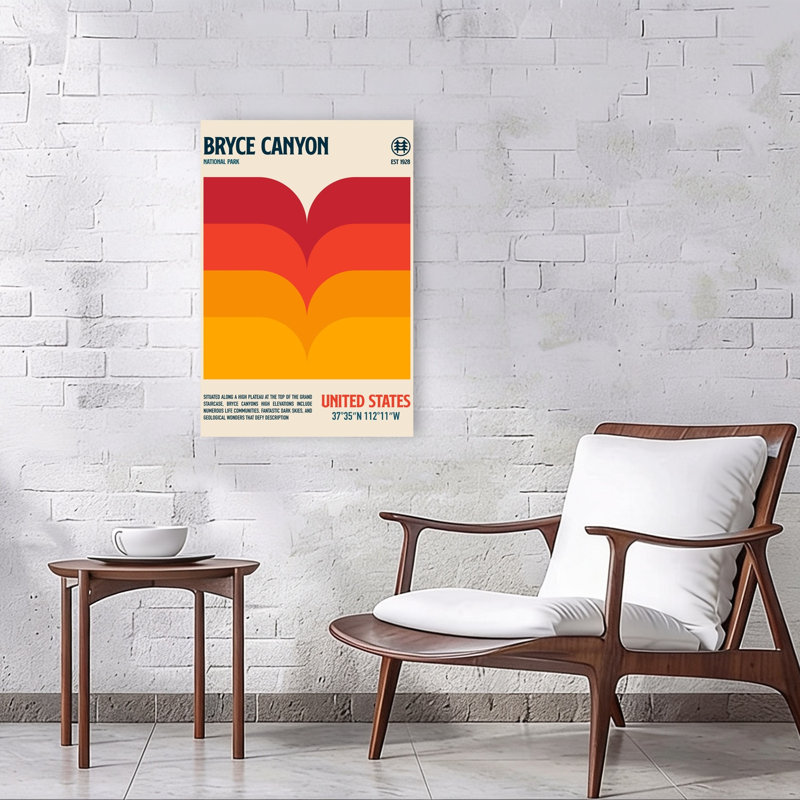 Bryce Canyon Sunset Abstract Contemporary Landscape Nature Wall Art Print 1 Piece Wrapped Canvas Wall Art