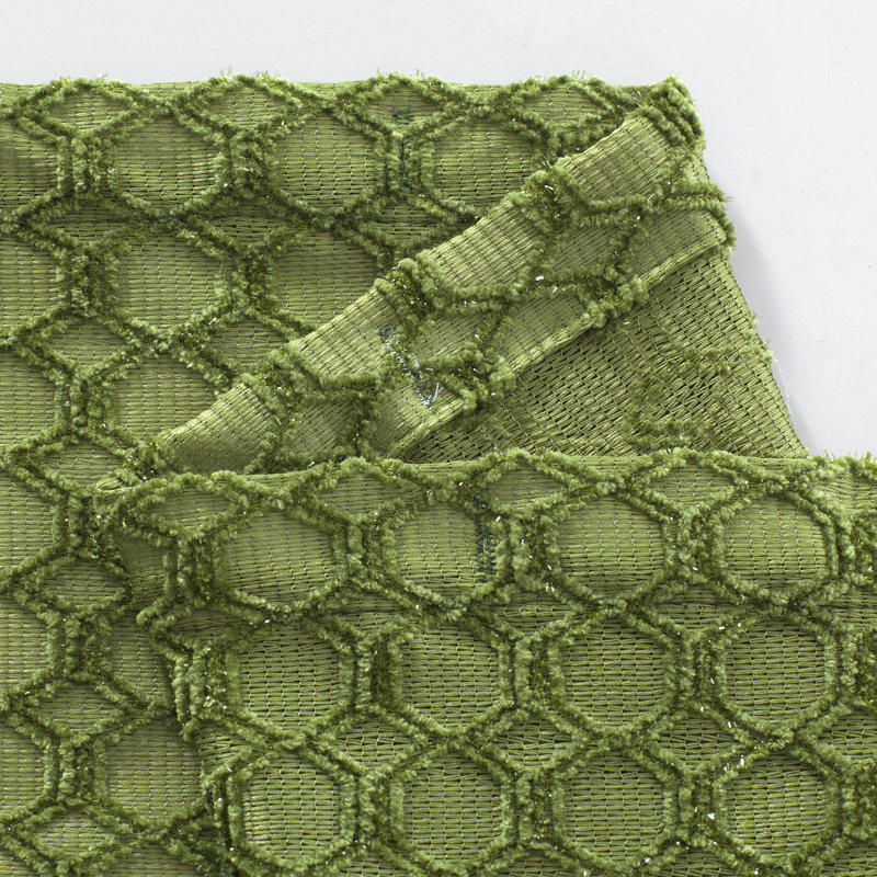 Rideau de douche Parker en chenille rouge, Vert