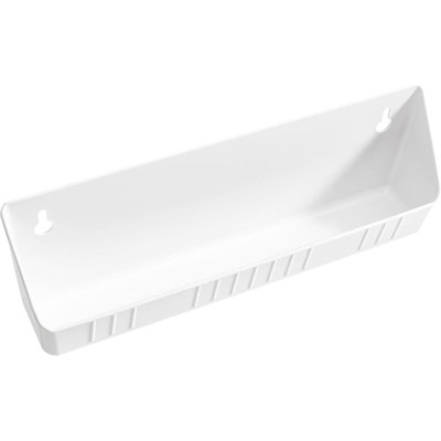 Paquet de 2 plateaux d'évier en plastique - Organisateur de meuble-lavabo escamotable pour armoires de cuisine et de salle de bain, blanc