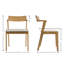 Modern Farmhouse Dining Chair With Upholstered Seat - Solid Oak Wood, Carved Back & Short Arms-120743900