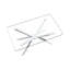 Table basse de 39,37 po rectangulaire en verre trempé transparent, design élégant avec pieds en métal, table basse de salon-212059535-212059522