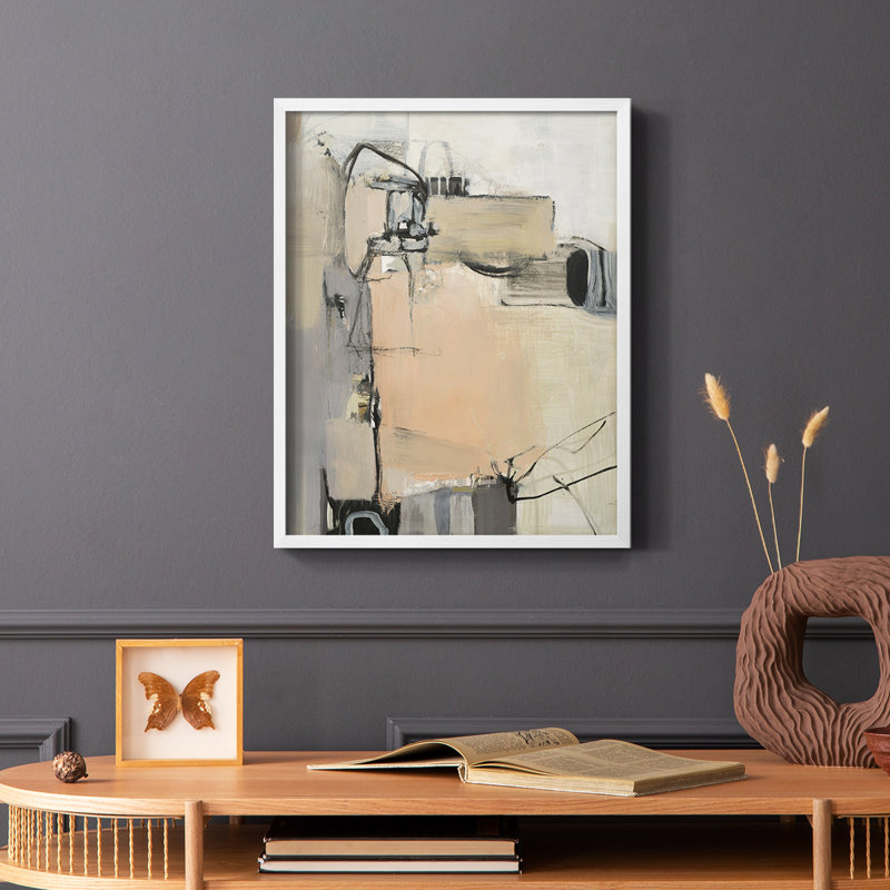 Sandstone Framed Print - Solid Wood, White, 14" H x 11" W
