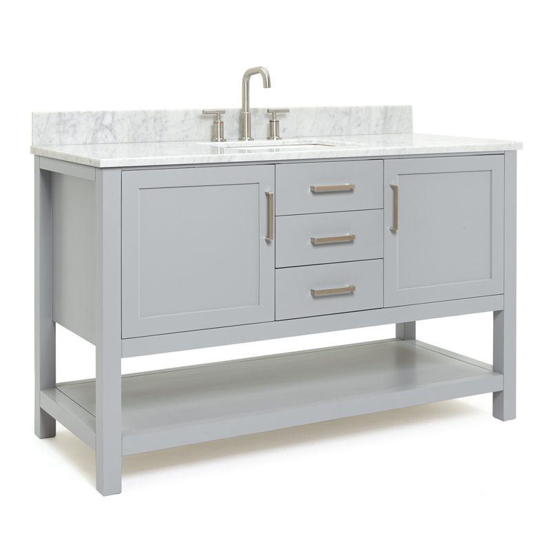 Ensemble de meuble-lavabo simple 55 po Abby, gris