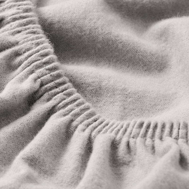 Drap-housse en flanelle de coton, Drap-housse de taille simple, Gris clair