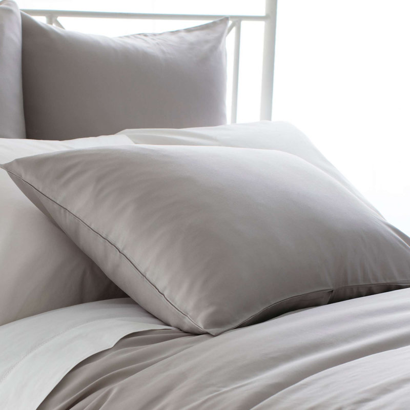 Silken Solid Grey Sham, Euro
