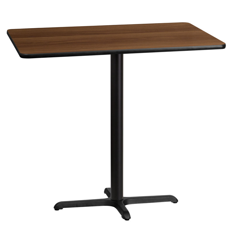 Jaramillo Rectangular Laminate Table Top with Standard or Bar Height Table Base, Standard Height (31.13" Height), Walnut