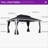 Purple Leaf 10' X 14' Hardtop Gazebo Outdoor Double Roof Gazebo White Aluminum Frame Pavilion With Curtain And Netting For Patio, Garden And Backyard, Grey-134058663