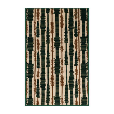 Tapis vert botanique lavable à la machine