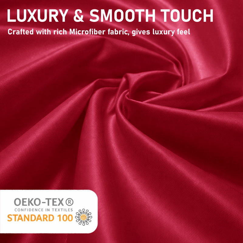 Luxury 3-Piece Dyed Duvet Cover Set With Pillowcases, Double Duvet Cover Set + 2 Pillowcases, Burgundy