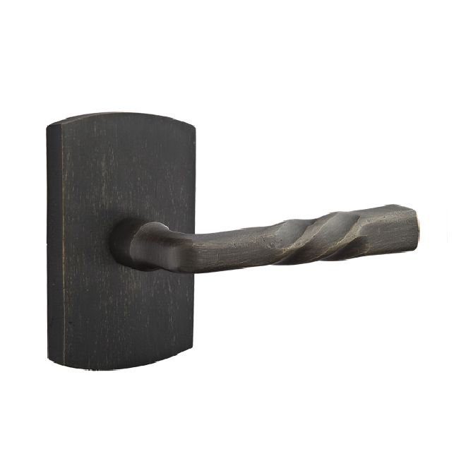 Levier de porte avec rosette Montrose, Bronze moyen, Gauche