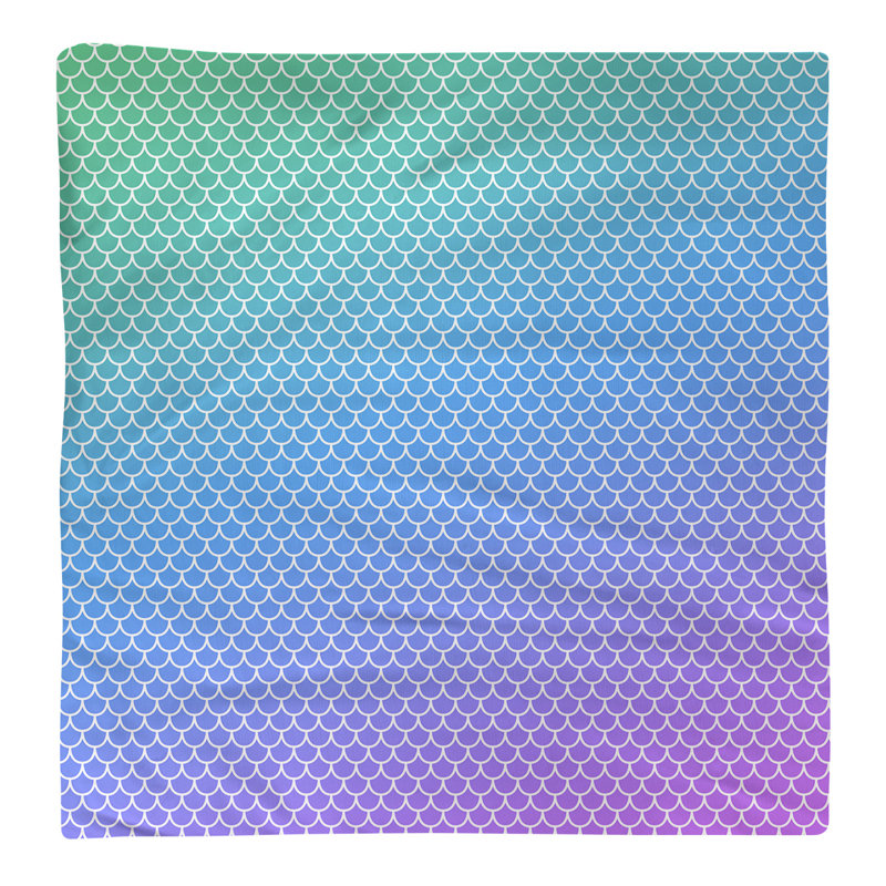 Serviette de coton à balances sirène, H 0,1 po x l 22 po x P 22 po, Dégradé paon, Sergé de polyester
