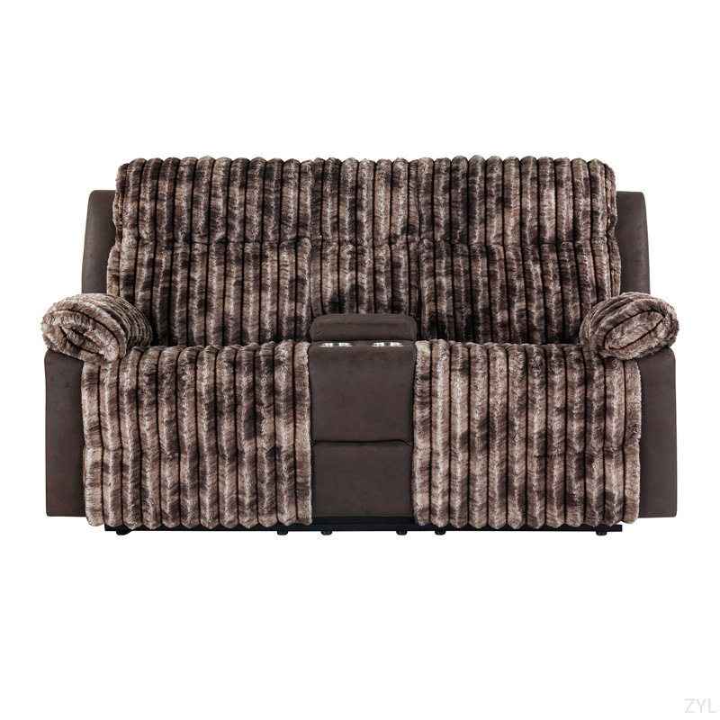 Concise Console Reclining Loveseat, Brown